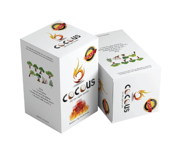 Cocous Natural Flat Coconut Charcoal Incense Hookah Shisha Narguile Coal Coconut Shell Briquette Coals 1KG - 96 Pieces 25x25x18mm Flats